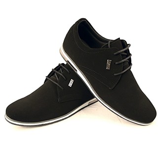 Heren Zwarte Casual Nubuck Suede Sneaker HCS006 Modedam